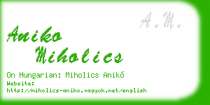 aniko miholics business card